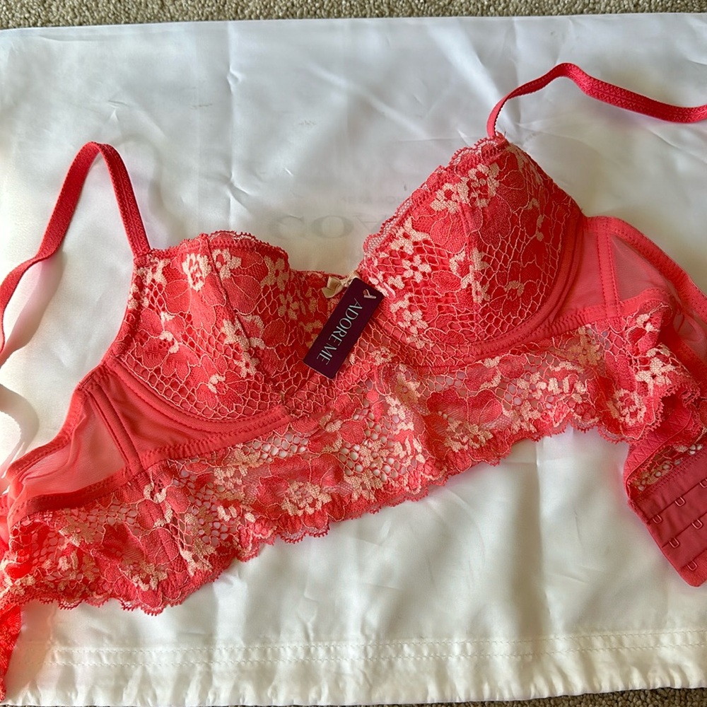 Adore Me Balconette Bra Pink/Coral size 32b